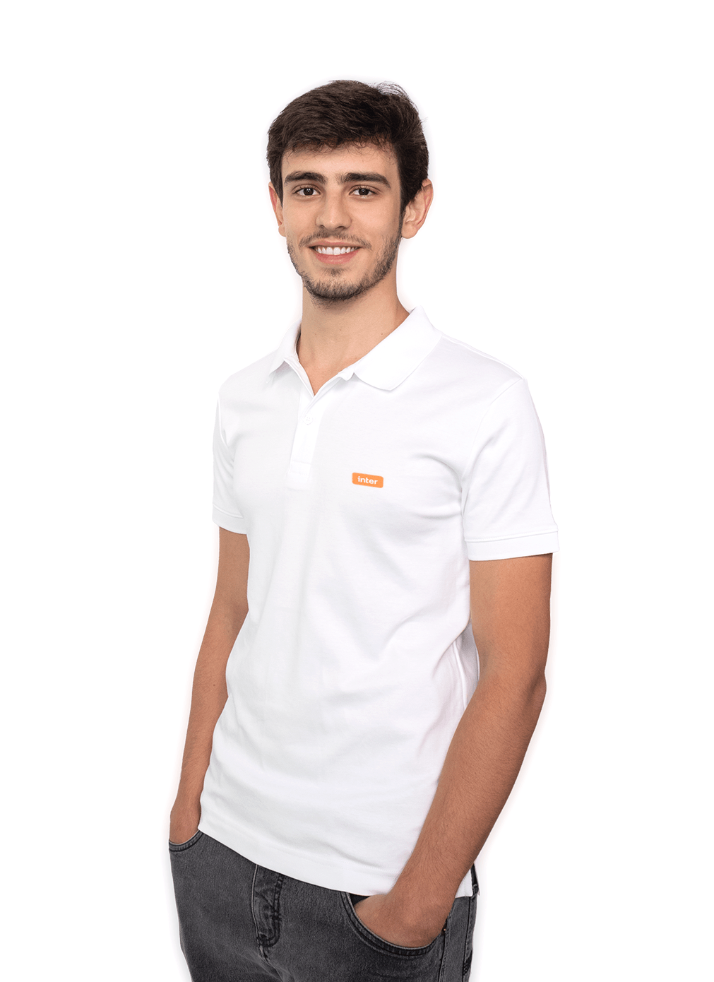 Camisa Polo Pima Masculina com Patch Inter + Zak - Branca