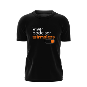 Camiseta Masculina "Viver pode ser Simples" - Preta